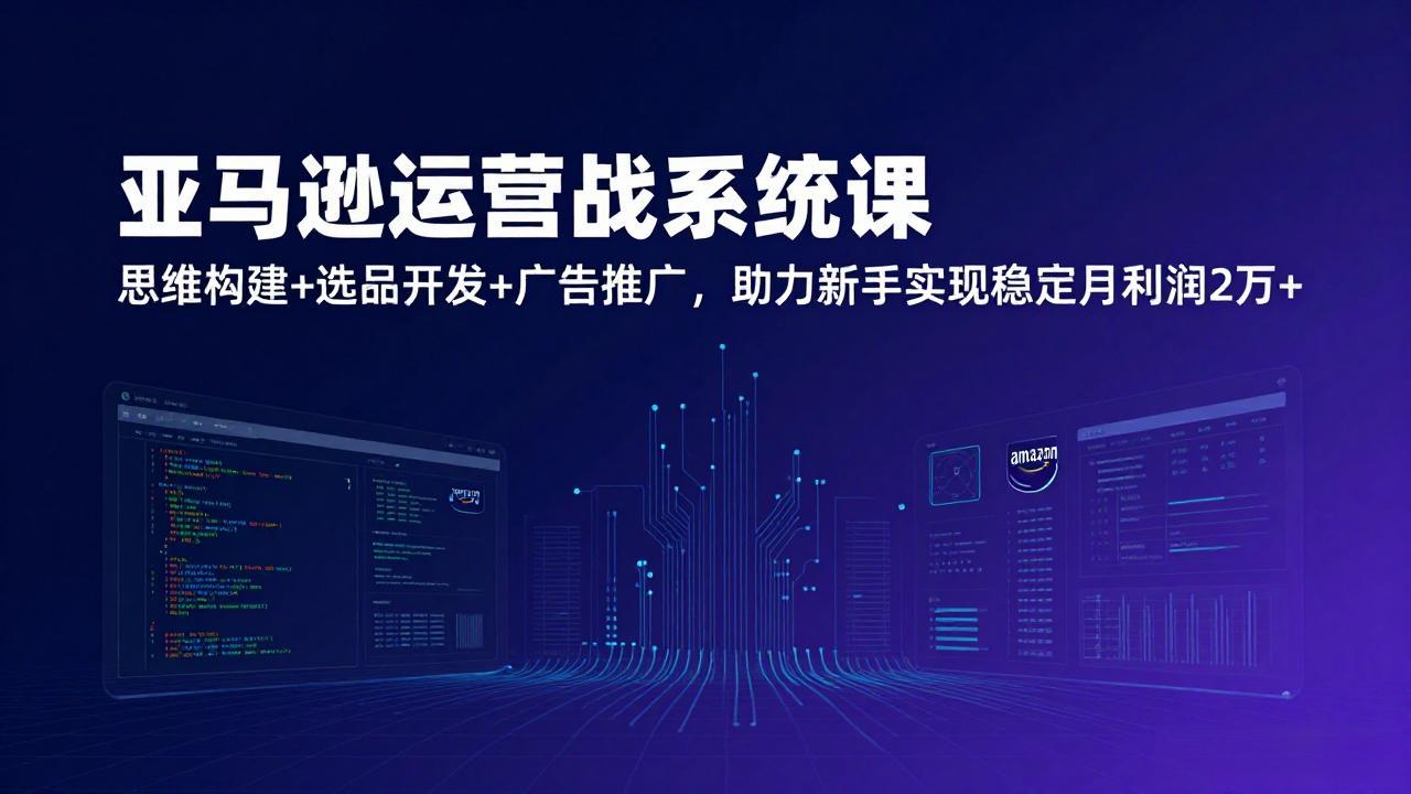 亚马逊运营实战系统课，思维构建+选品开发+广告推广，助力新手实现稳定月利润2万+(更新-网创之家