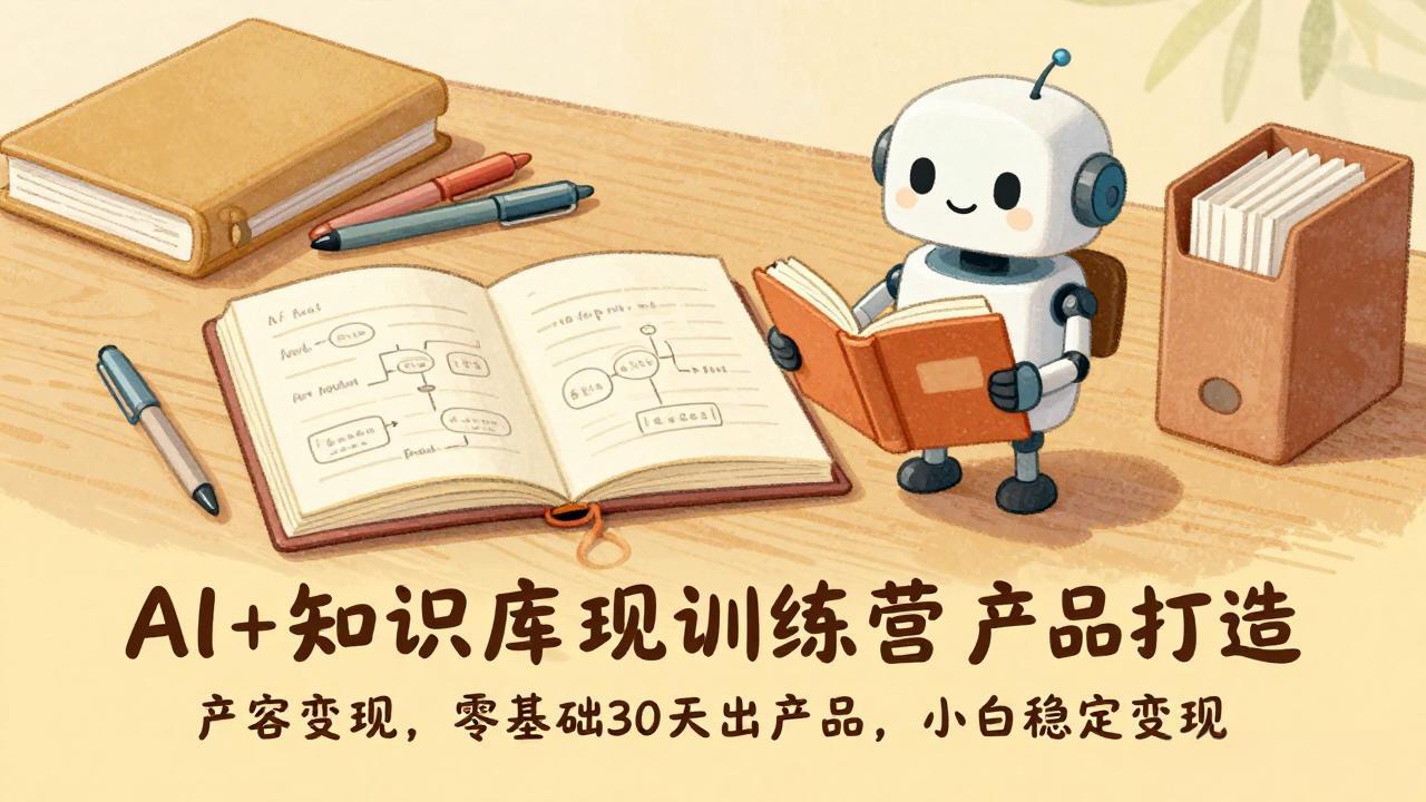 AI+知识库变现训练营，产品打造、内容创作、全平台变现，零基础30天出产品，小白稳定变现-网创之家