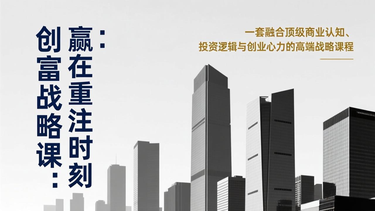 《创富战略课：赢在重注时刻》一套融合顶级商业认知、投资逻辑与创业心力的高端战略课程-网创之家