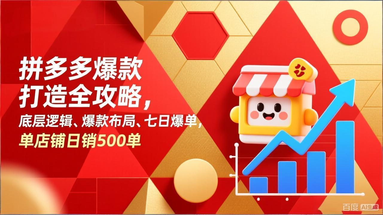 拼多多爆款打造全攻略，底层逻辑、爆款布局、七日爆单，单店铺日销500单-网创之家