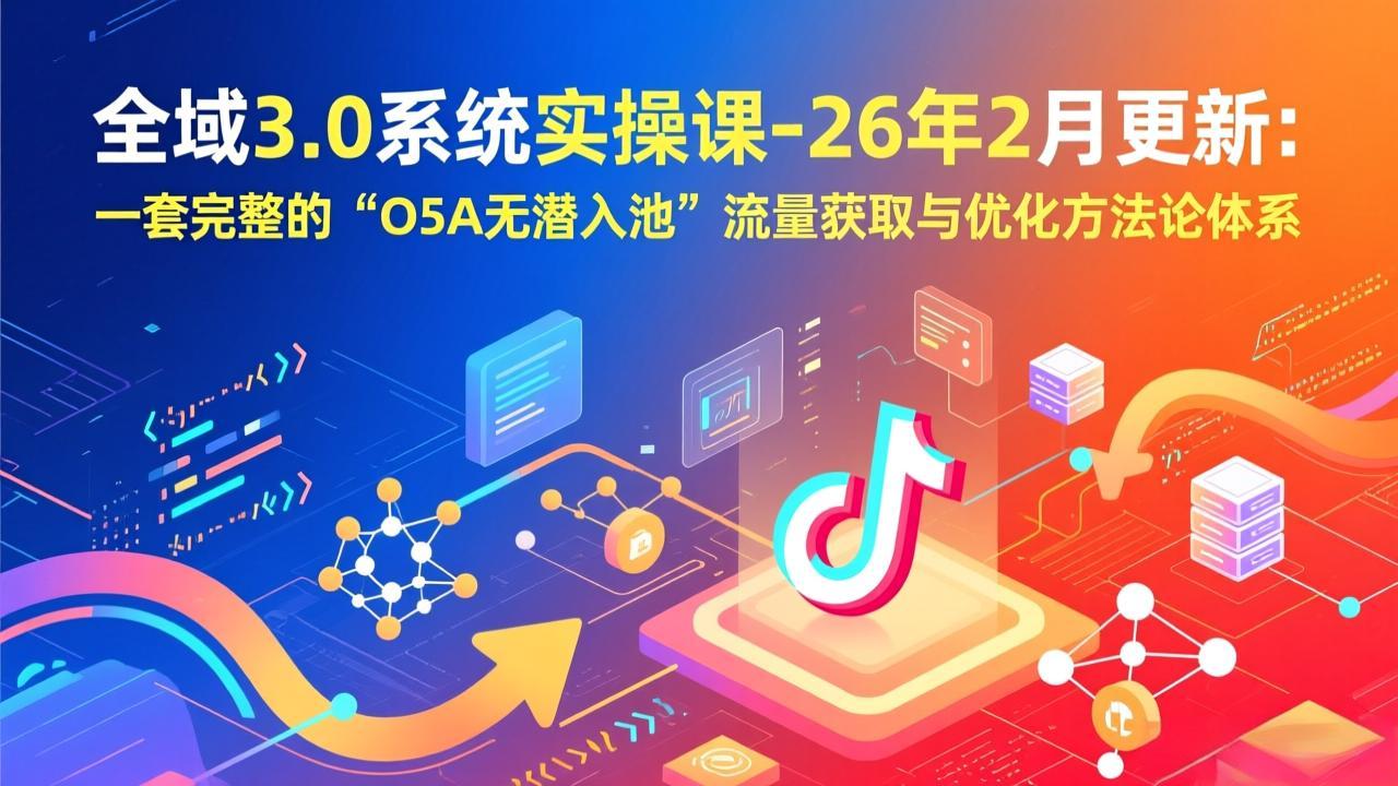 全域3.0系统实操课-26年2月更新：一套完整的“O5A无潜入池”流量获取与优化方法论体系-网创之家