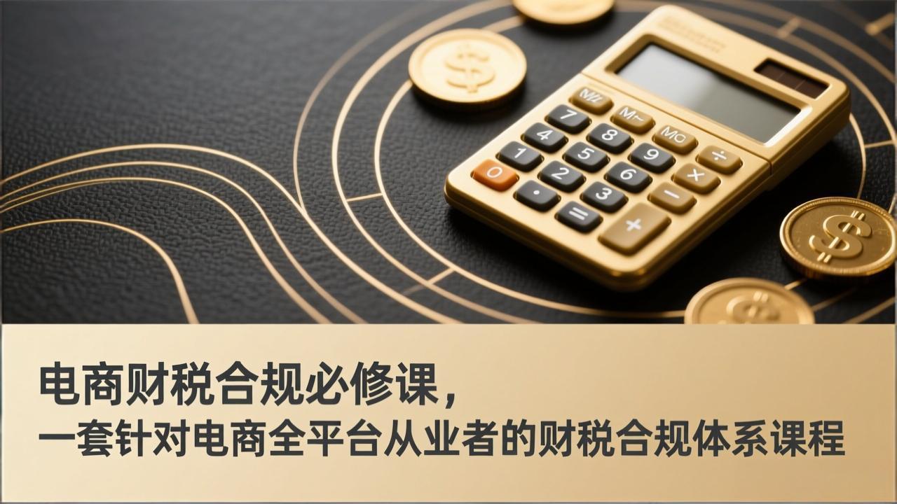 电商财税合规必修课，是一套针对电商全平台从业者的财税合规体系课程-网创之家