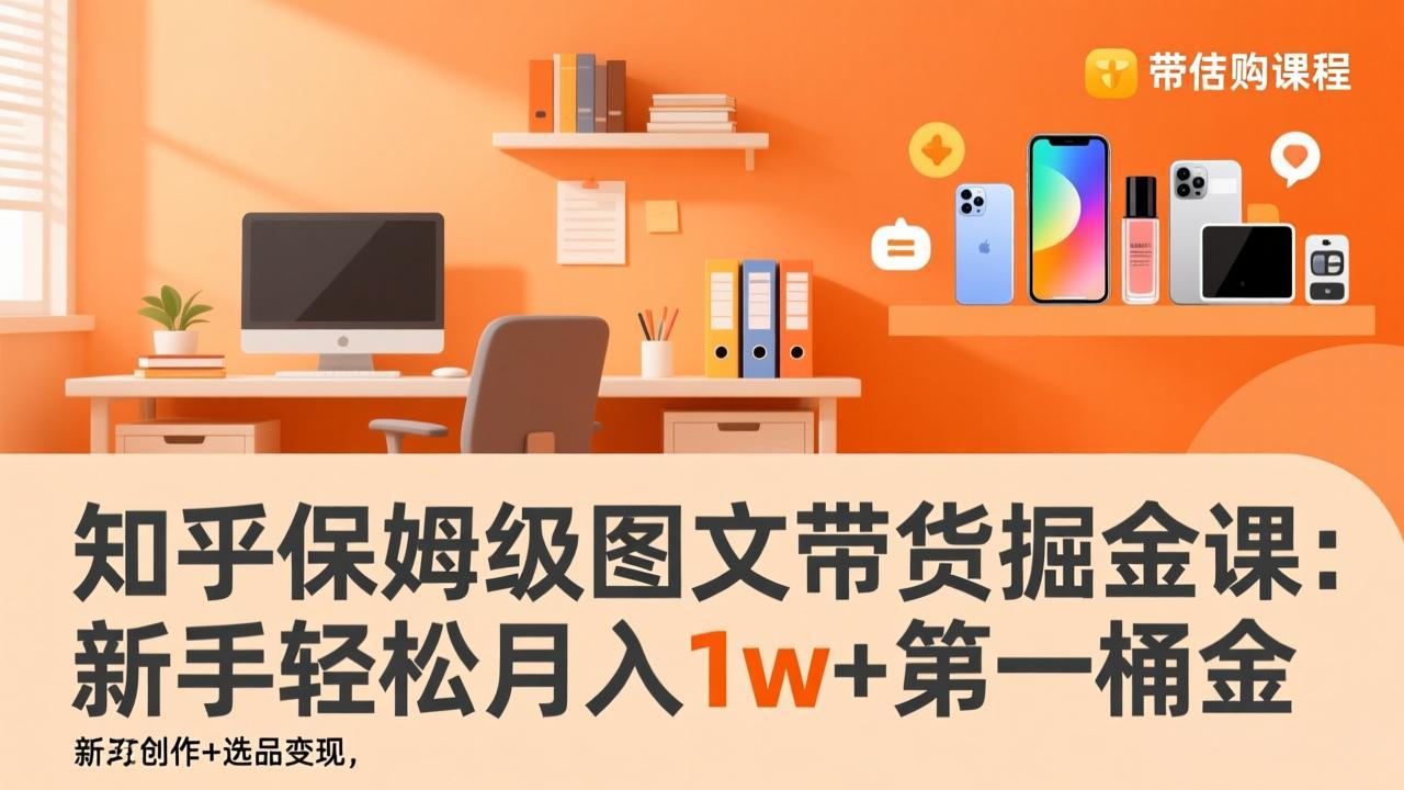 知乎保姆级图文带货掘金课：账号打造+爆文创作+选品变现，新手轻松月入1w+第一桶金-网创之家