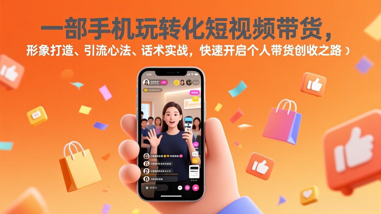 一部手机玩转化短视频带货，形象打造、引流心法、话术实战，快速开启个人带货创收之路-网创之家