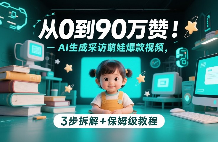 从0到90万赞：AI生成采访萌娃爆款视频，3步拆解+保姆级教程-网创之家