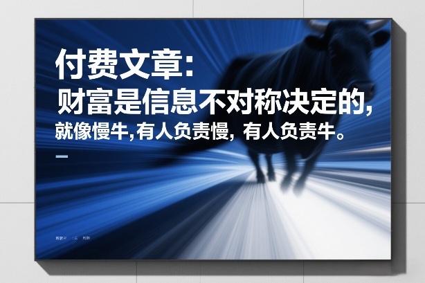 付费文章:财富是信息不对称决定的,就像慢牛,有人负责慢,有人负责牛-网创之家
