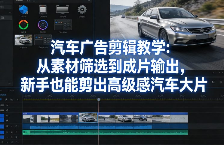 汽车广告剪辑教学：从素材筛选到成片输出，新手也能剪出高级感汽车大片-网创之家