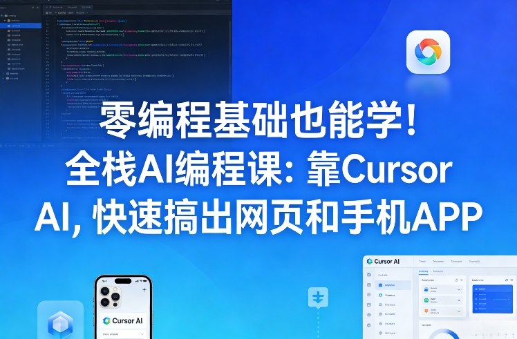 零编程基础也能学！全栈AI编程课：靠Cursor AI，快速搞出网页和手机APP-网创之家