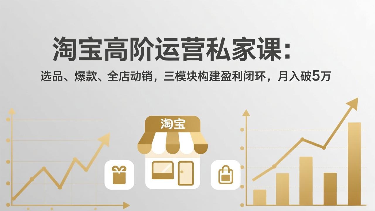 淘宝高阶运营私家课：选品、爆款、全店动销，三模块构建盈利闭环，月入破5万(更新26年2月-网创之家