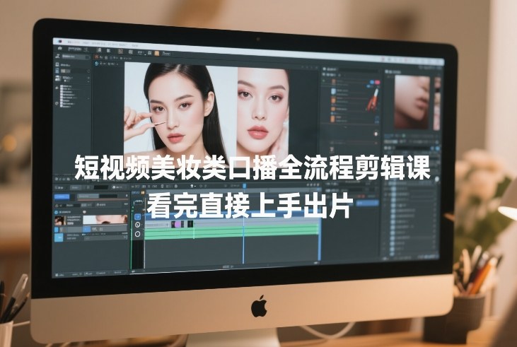 短视频美妆类口播全流程剪辑课，看完直接上手出片-网创之家