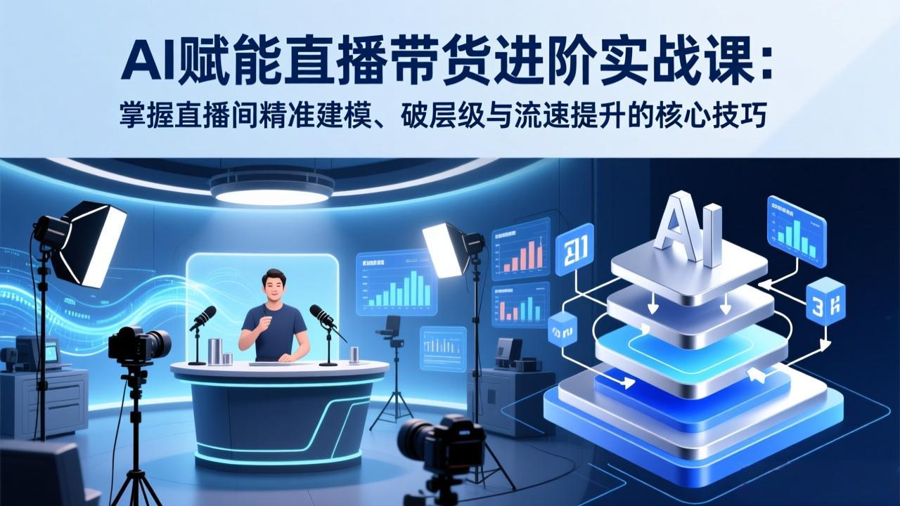 AI赋能直播带货进阶实战课：掌握直播间精准建模、破层级与流速提升的核心技巧-网创之家