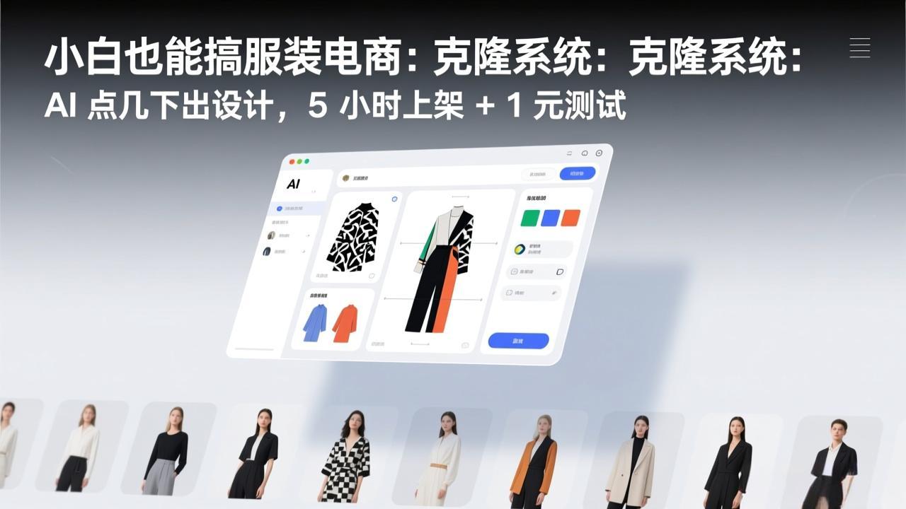 小白也能搞服装电商：克隆系统：AI 点几下出设计，5 小时上架 + 1 元测试-网创之家