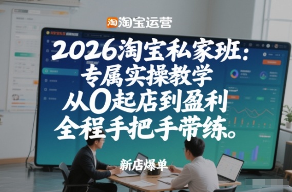 2026淘宝私家班：专属实操教学，从0起店到盈利，全程手把手带练(更新26年2月)-网创之家