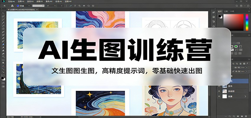 AI生图训练营：文生图图生图，高精度提示词，零基础快速出图-网创之家