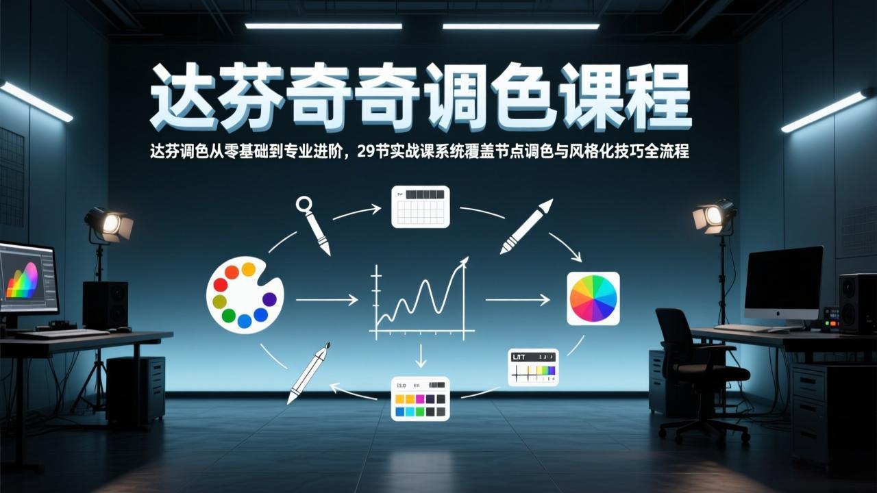 达芬奇调色从零基础到专业进阶，29节实战课系统覆盖节点调色与风格化技巧全流程-网创之家