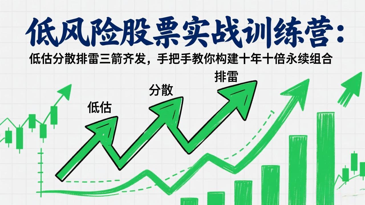 低风险股票实战训练营：低估分散排雷三箭齐发，手把手教你构建十年十倍永续组合-网创之家