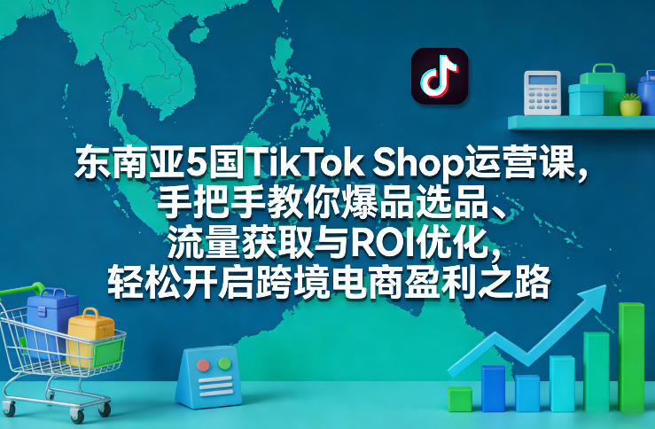 东南亚5国TikTok Shop运营课，手把手教你爆品选品、流量获取与ROI优化，轻松开启跨境电商盈利之路-网创之家