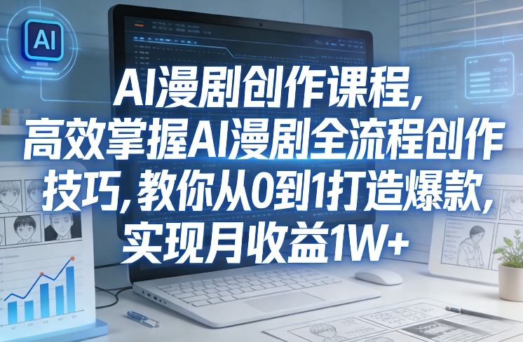 某社群AI漫剧创作课程，高效掌握AI漫剧全流程创作技巧，教你从0到1打造爆款，实现月收益1W+-网创之家