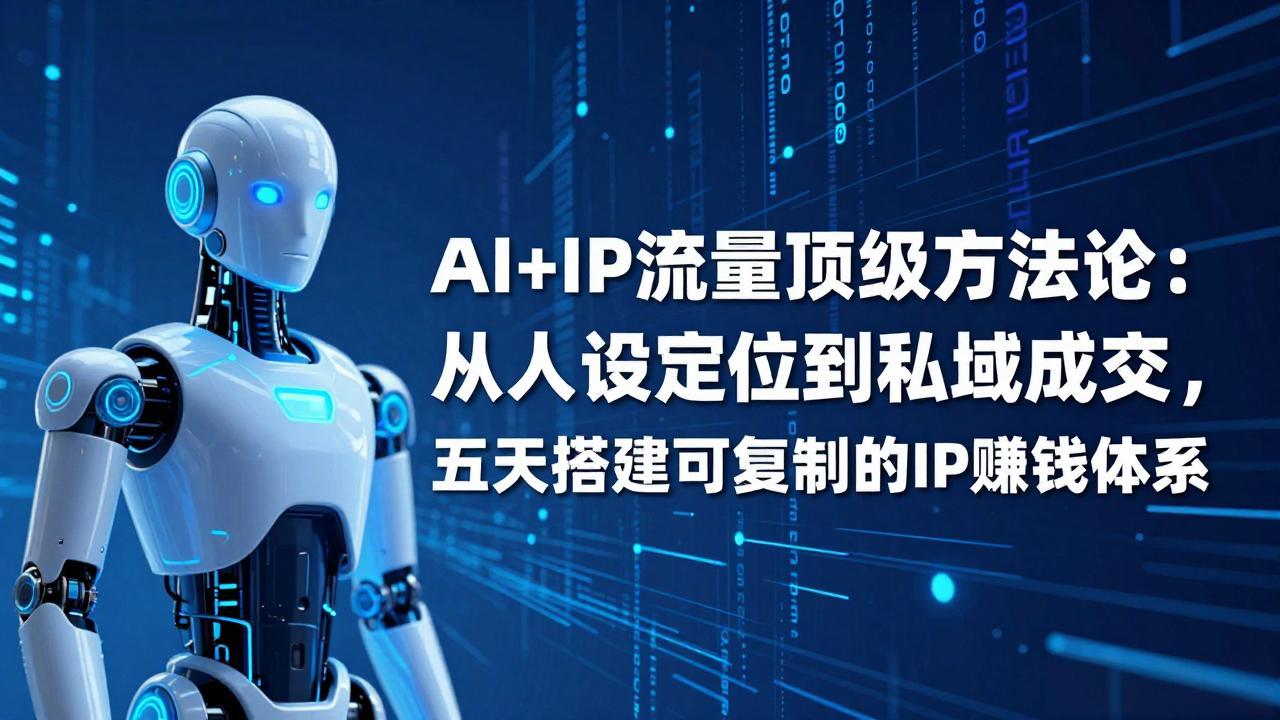 AI+IP顶级方法论：从人设定位到私域成交，五天搭建可复制的IP赚钱体系-网创之家