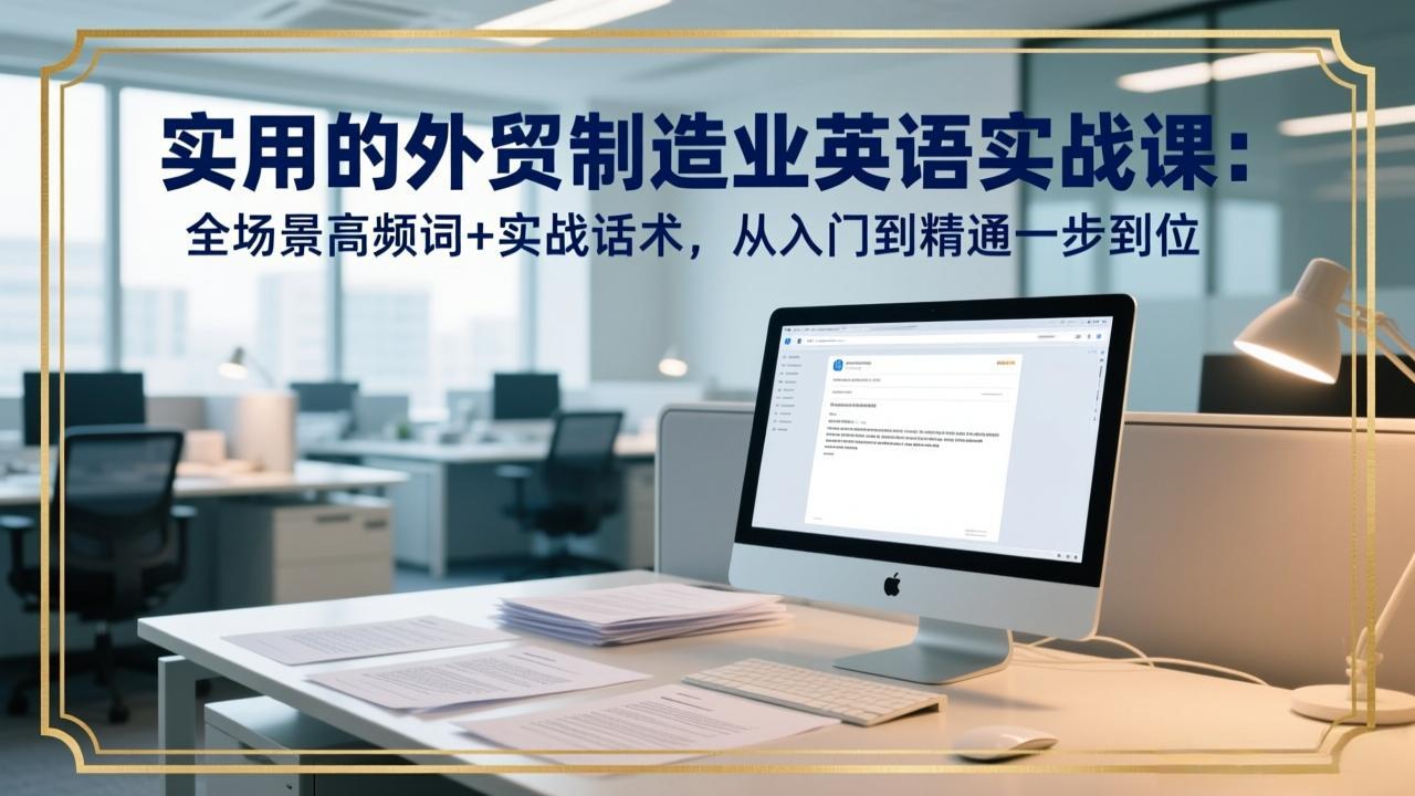实用的外贸制造业英语实战课：全场景高频词+实战话术，从入门到精通一步到位-网创之家