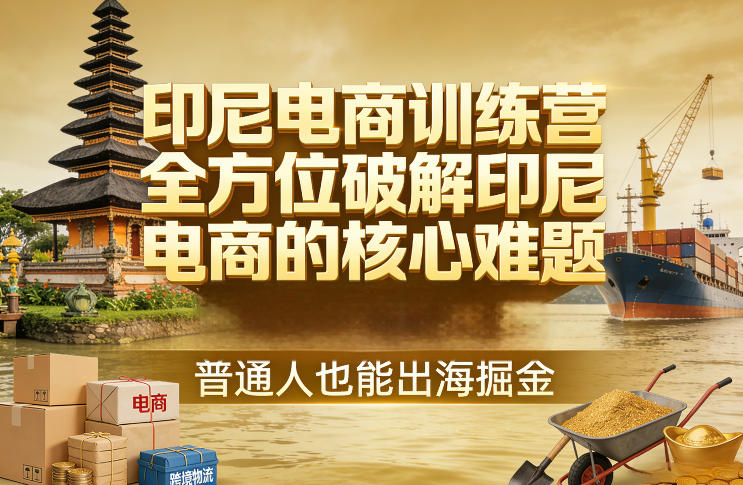 印尼电商训练营，全方位破解印尼电商的核心难题，普通人也能出海掘金-网创之家