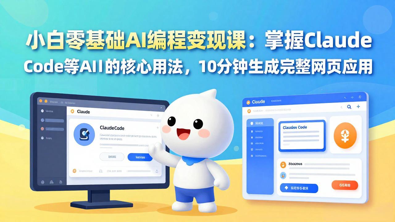 小白零基础AI编程变现课：掌握Claude Code等AI工具的核心用法，10分钟生成完整网页应用-网创之家
