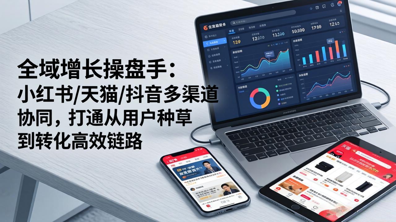 全域增长操盘手：小红书/天猫/抖音多渠道协同，打通从用户种草到转化高效链路-网创之家