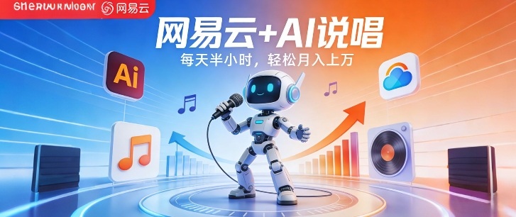 网易云+AI说唱，每天半小时，AI内容创作+流量变现，轻松月入1W-网创之家
