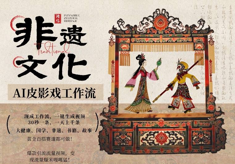 AI一键生成民俗文化非遗皮影戏视频，一刀不剪无需剪辑，30S一条，一天上百条，流量财富嘎嘎猛-网创之家