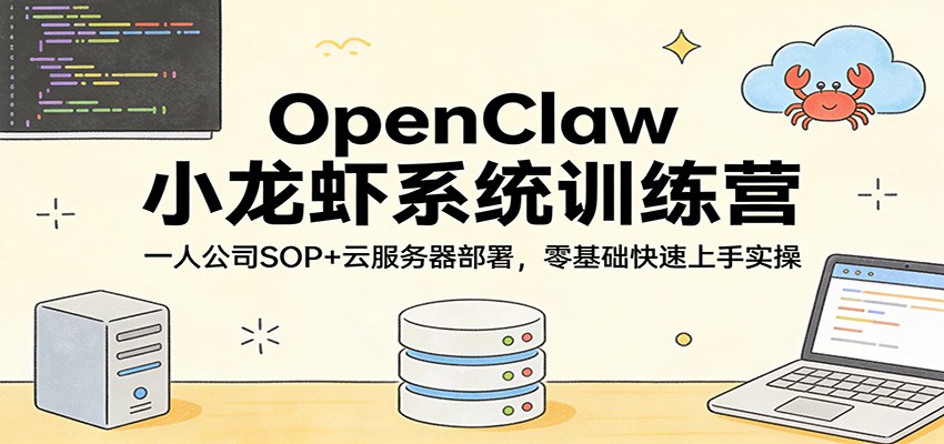 OpenClaw小龙虾系统训练营：一人公司SOP，云服务器部署，零基础快速上手实操-网创之家