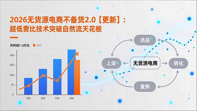 2026无货源电商不备货2.0【更新-3月】：超低费比技术突破自然流天花板，单店月利润1-3万元-网创之家