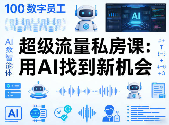 你的AI数字员工100个智能体，超级流量私房课，用AI找到新机会-网创之家