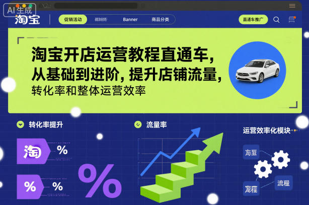 淘宝开店运营教程直通车，从基础到进阶，提升店铺流量，转化率和整体运营效率(更新26年3月24日)-网创之家