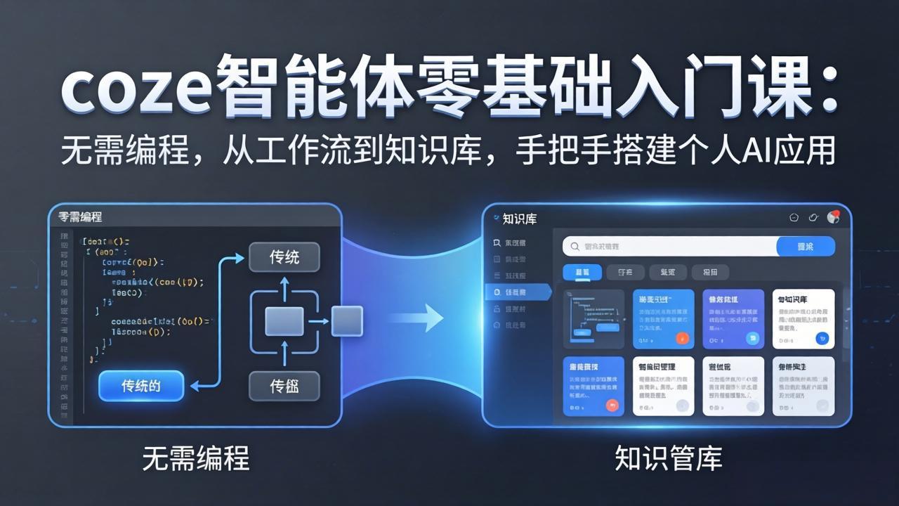 coze智能体零基础入门课：无需编程，从工作流到知识库，手把手搭建个人AI应用-网创之家