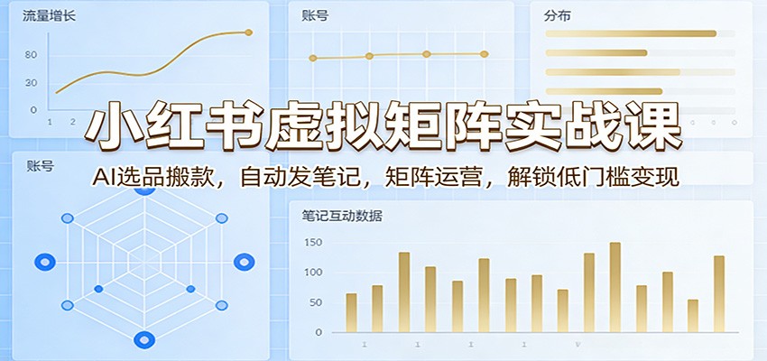 小红书虚拟矩阵实战课：AI选品搬款，自动发笔记，矩阵运营，解锁低门槛变现-网创之家