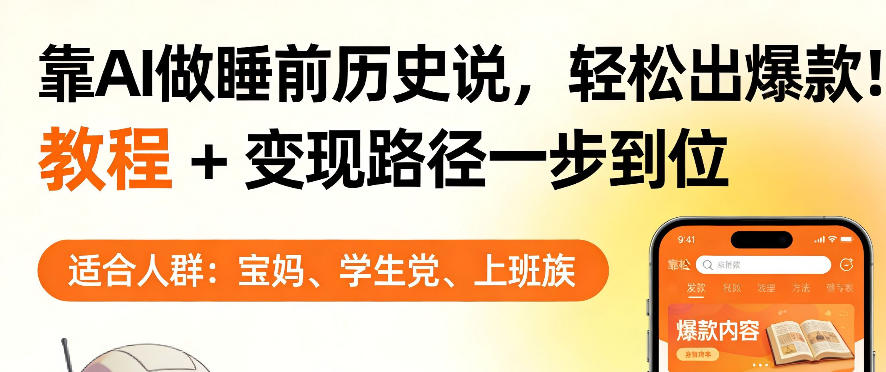 靠AI做睡前历史解说，轻松出爆款！教程+变现路径一步到位，单个视频收益1K+【揭秘】-网创之家