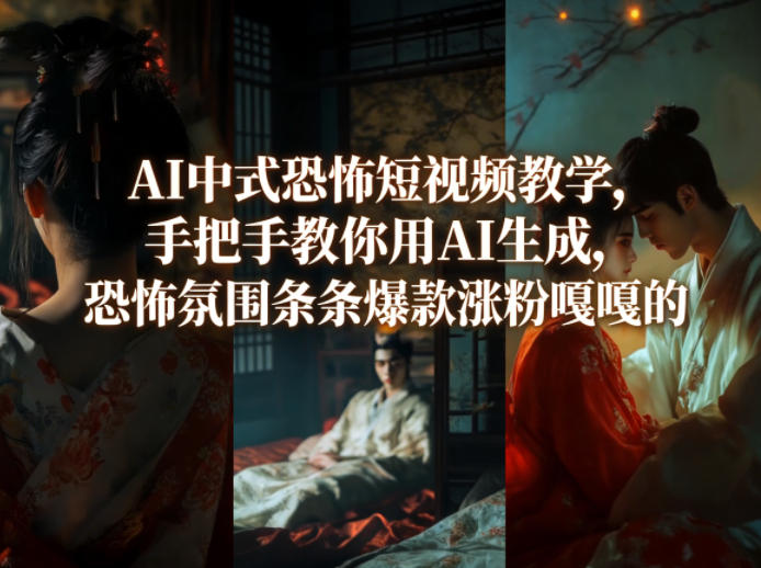 AI中式恐怖短视频教学，手把手教你用AI生成，恐怖氛围条条爆款涨粉嘎嘎的-网创之家