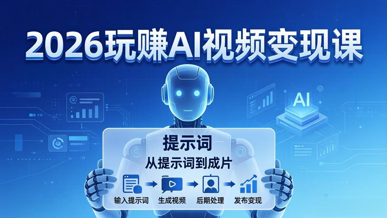 2026玩赚AI视频变现课：掌握 AI 视频全流程技能，从提示词到成片高效产出-网创之家
