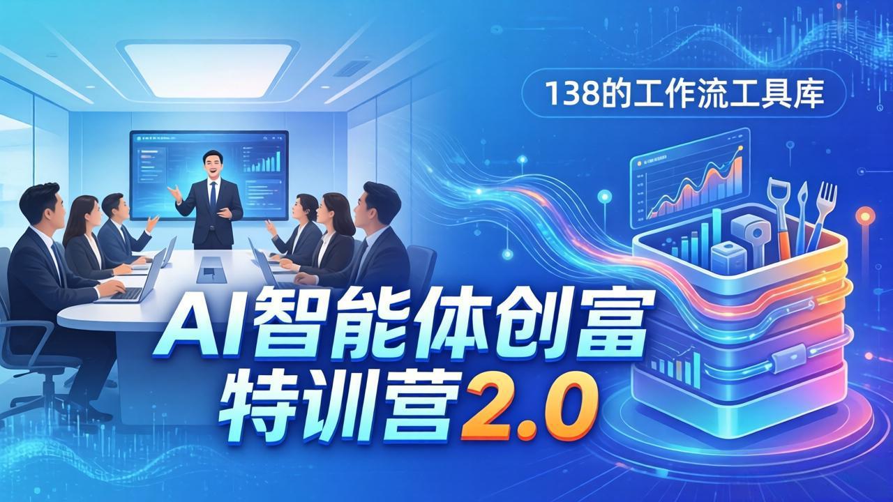 AI智能体创富训练营2.0：3天闭门直播+视频课+工具库，从0到1搭建智能体附138个工作流-网创之家