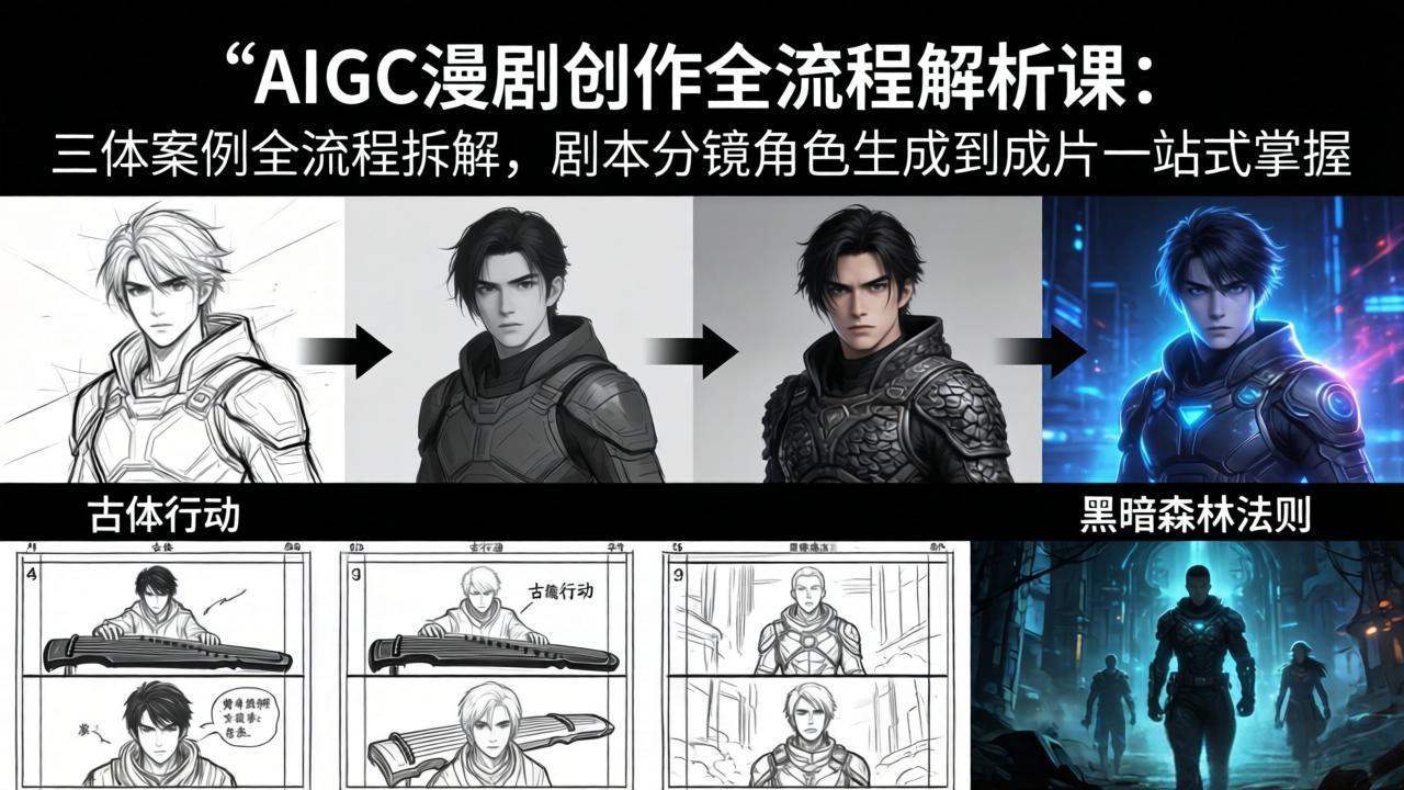 AIGC漫剧创作全流程解析课：三体案例全流程拆解，剧本分镜角色生成到成片一站式掌握-网创之家