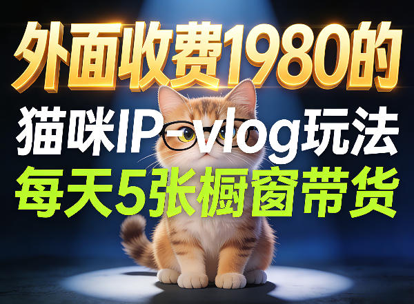 宠物赛道猫咪IP-vlog玩法，26条视频涨粉29W，每天5张橱窗带货拆解-网创之家