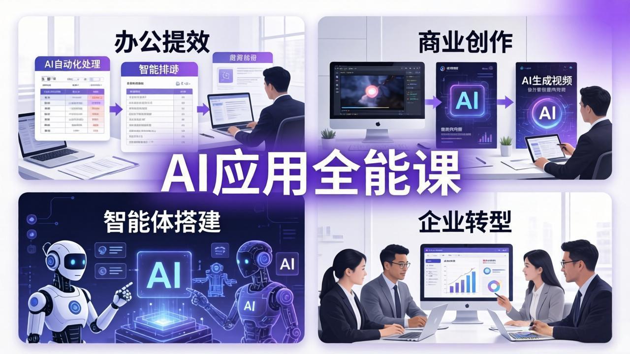AIGC 应用全能课：办公提效、商业创作、智能体搭建、企业转型，一站式学会AI应用-网创之家