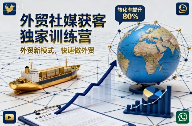 外贸社媒获客独家训练营，外贸新模式，快速做外贸(更新26年3月)-网创之家