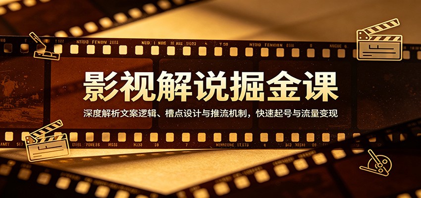影视解说掘金课：深度解析文案逻辑、槽点设计与推流机制，快速起号与流量变现-网创之家