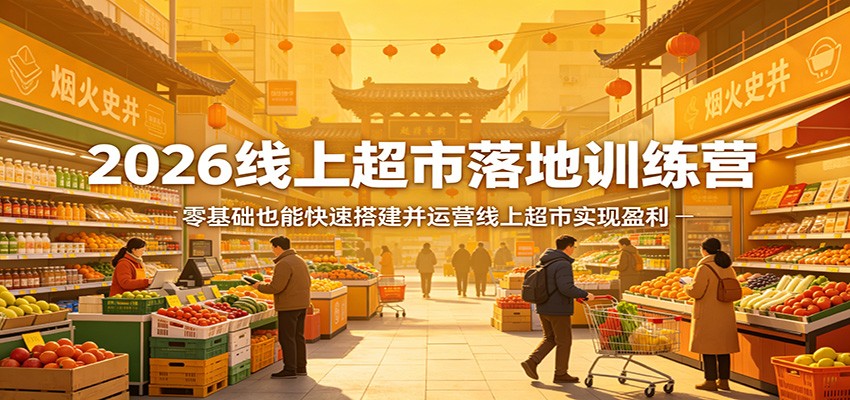 2026线上超市落地训练营，零基础也能快速搭建并运营线上超市实现盈利-网创之家