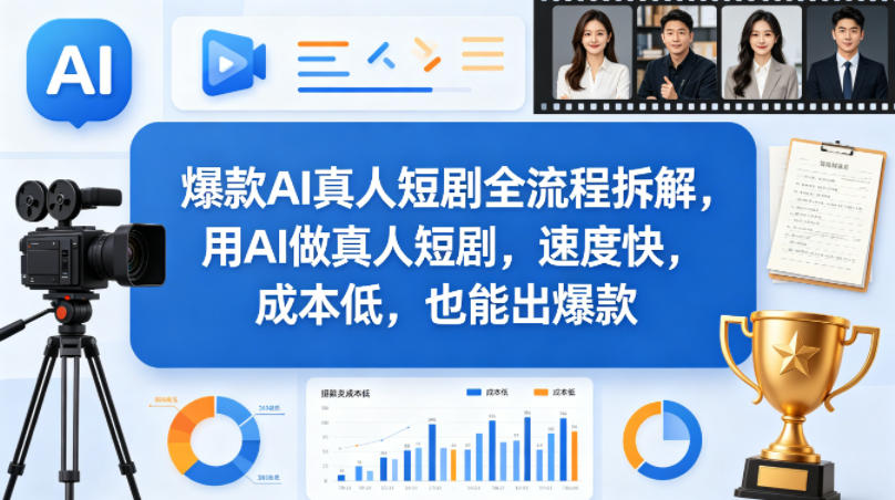 爆款AI真人短剧全流程拆解，用AI做真人短剧，速度快，成本低，也能出爆款-网创之家