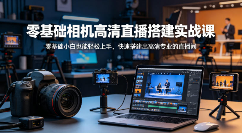 零基础相机高清直播间搭建实战课，小白也能轻松上手，快速搭建出高清专业的直播间-网创之家