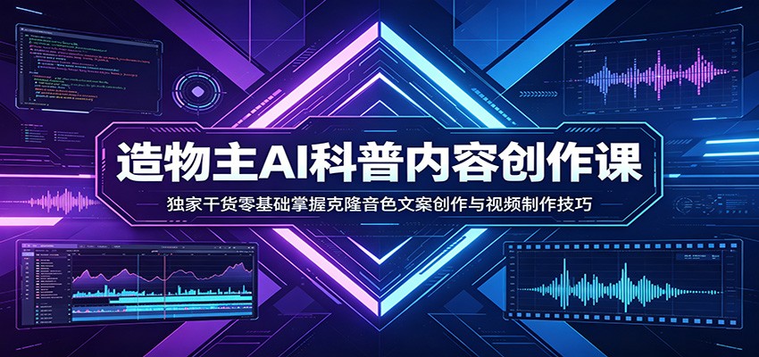 AI科普内容创作课：独家干货零基础掌握克隆音色文案创作与视频制作技巧-网创之家