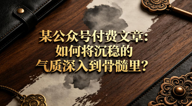 某公众号付费文章：如何将沉稳的气质深入到骨髓里？-网创之家