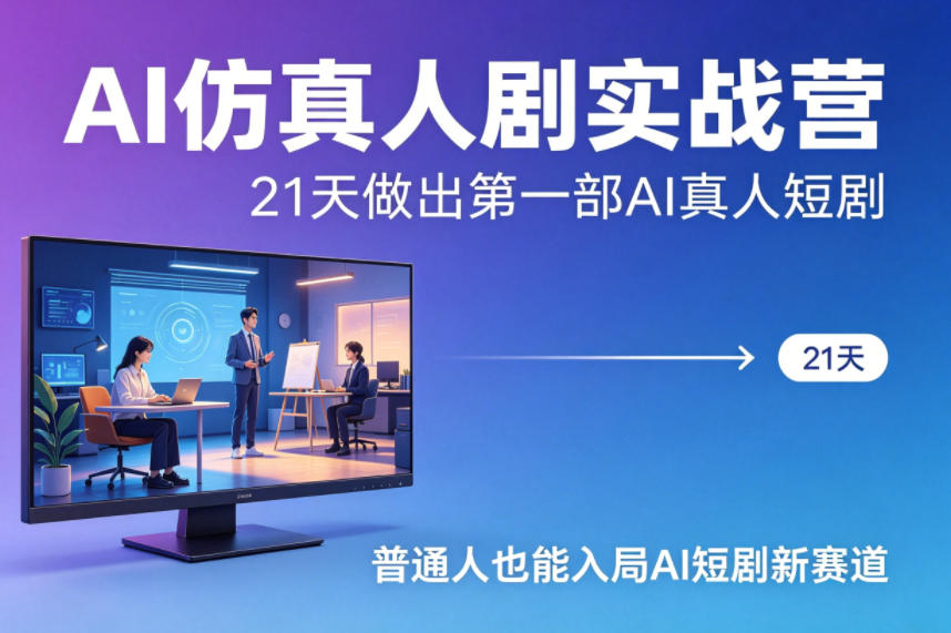 AI仿真人剧实战营，21天做出第一部AI真人短剧，普通人也能入局AI短剧新赛道(更新)-网创之家